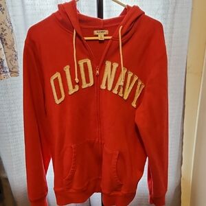 Old Navy Bright Red Zip-Up Hoodie